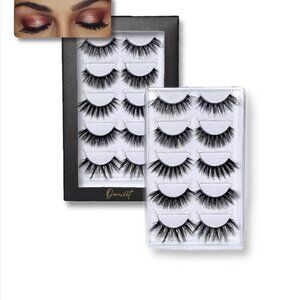 (3 PACK)False Eyelashes Fluffy OWNIIT 3D Faux Mink Wispy Volume Lashes 5 Pairs